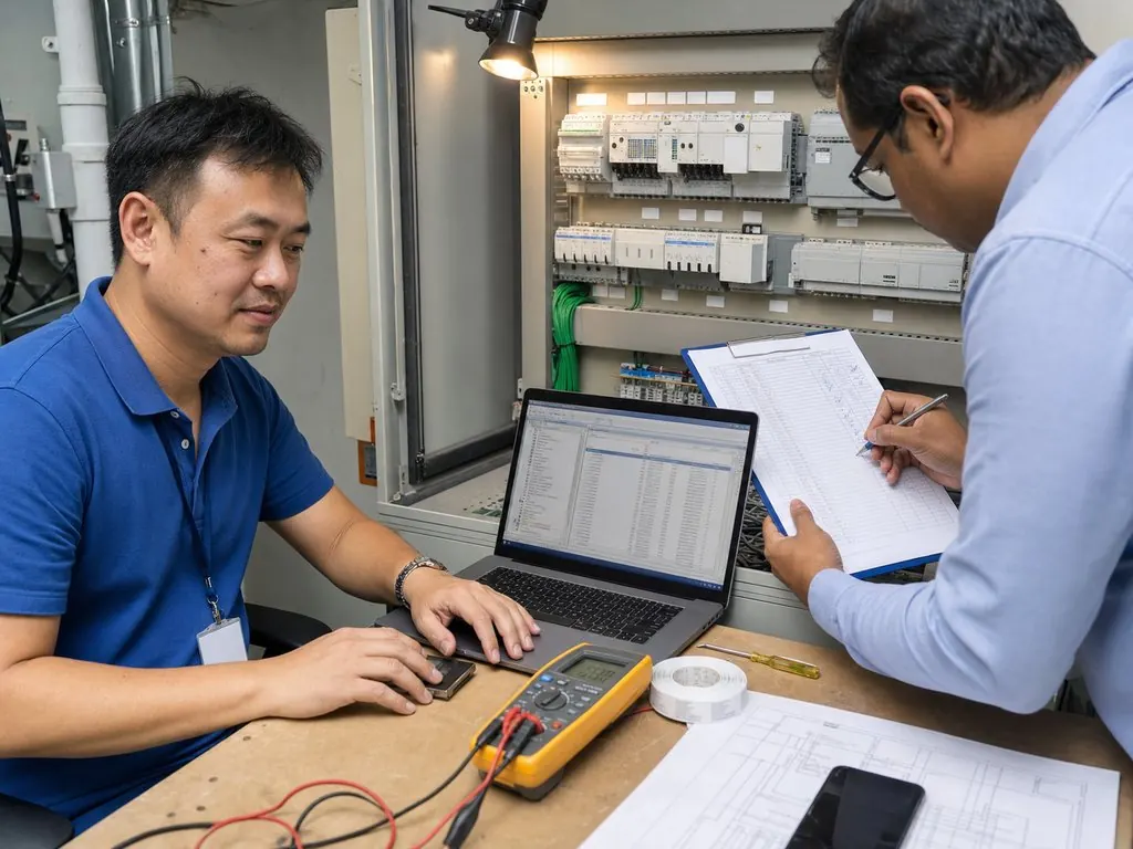 Witnessed testing against a written sheet, per circuit
