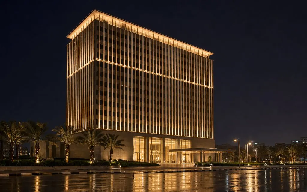 Facade and crown lighting, mixed-use tower, Architectural scene control - KNX Malaysia project record