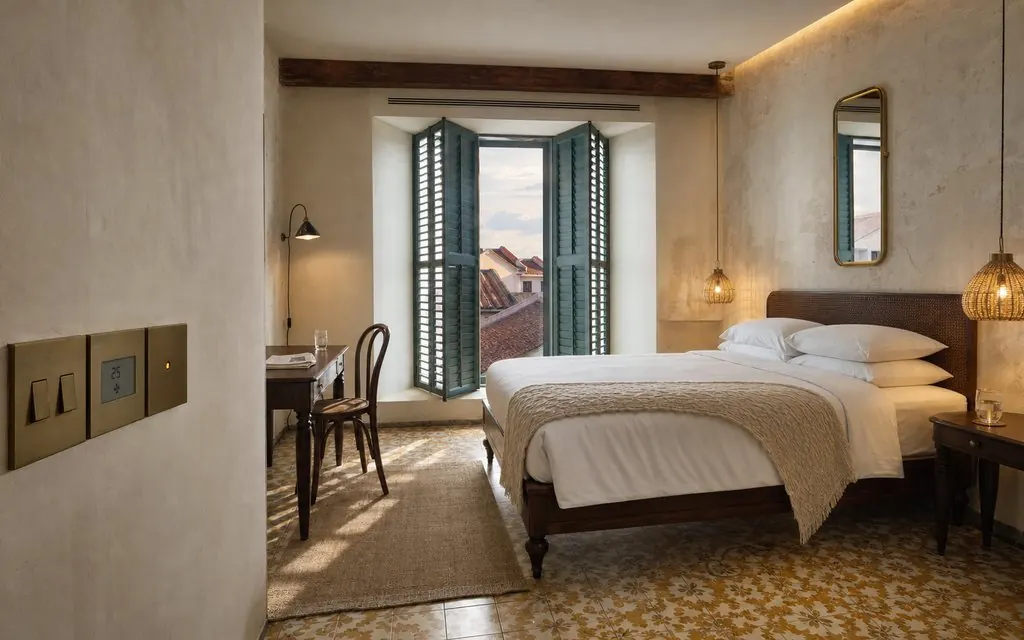 Boutique hotel, heritage district, Guest-room management, phased - KNX Malaysia project record