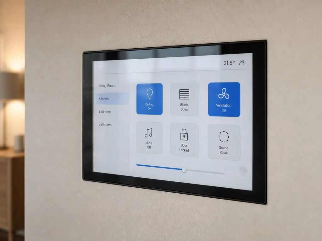 Colour touch display, KNX wall control interface